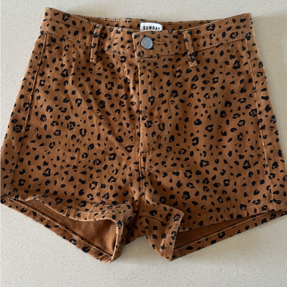 Sunday Best Brown Leopard Print Women's Shorts
